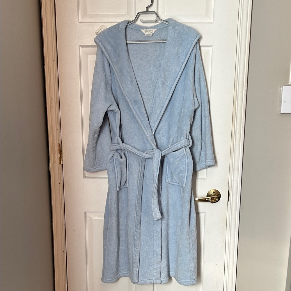 Women's Light Blue Hooded Robe